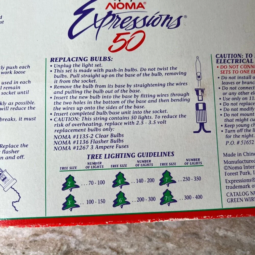 VTG Set of 2 Noma Expressions 50 Assembled Light Set Christmas Lights New In Box